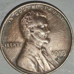 AMERİKA 1953 D      1 CENT  BUĞDAY CENT
