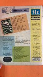 SİZ DERGİSİ - 8 MAYIS 1967 KAPAK : HÜLYA COŞPINAR - İBRAHİM ÖZGÜLER - ABDULLAH BAYIK - M.E. ÇİĞDEM - EROL SİMAVI - ÇETİN A. ÖZKIRIM - NİLÜFER KOÇYİĞİT - HÜLYA FERYAL - MEHMED SEYDA - LOV BENSOY - JEETER LESTER - PEARL LESTER - HEMŞİRE BESSIE - DUDE - ELLIE MAY - ŞİİRLERİNİZ - YUVARLANAN TAŞLAR - ARZUM - YAŞAMAK SENİ - SEVGİ YAŞANTILARI - LOLITA'NIN SABOTAJI - YE-YE VE YEMEK AŞKI - ÜNLÜ ROMANLAR - MEHMED SEYDA - LOV BENSOY - JEETER LESTER - PEARL LESTER - HEMŞİRE BESSIE - DUDE - ELLIE MAY - ADA LESTER - MARY EWING McMANUS - KETLIN - DR. GEORGE G. CHAPMAN - NORMAN McMANUS - URSULA EWING - THE CHAPMAN REPORT -  42 SAYFA