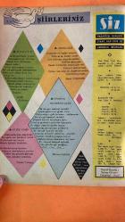 SİZ DERGİSİ - 15 MAYIS 1967 KAPAK : SEMA KALBİNUR - MUSA ÖZDEMİR - HAYDAR TURŞUCU - DENİZER KANTER - EROL SİMAVİ - ÇETİN A. ÖZKIRIM - SELMA GÜNERİ - EKREM BORA - CLAUDIA CARDINALE - MUHTEREM NUR - CÜNEYT ARKIN - EMİNE HANIM - SEVİM ÇAĞLAYAN - SAYIL EMAN - LIANA ORFEI - İZZET GÜNAY - AYLA KAYA - FERRUH - ŞİİRLERİNİZ - BU HAFTANIN İÇİNDEN - VE SİNEMA - SİZ'DEN SİZE - BİR BOMBA DAHA - İTALYA'DAN TEKLİF - YENİ BİR FİLM ŞİRKETİ - ŞAŞIRMAK ŞAŞIRMAMAK - YILDIZ TEZCAN - HÜSEYİN ÇİNAKMAN - YILDIZ TEZCAN'A HAYRAN MEKTUPLARI - AŞIKTAN SÖYLEYİŞ - TARİHİ FİLMLERDE BAŞARI - HAZRETİ AYŞE - AZRA -  42 SAYFA