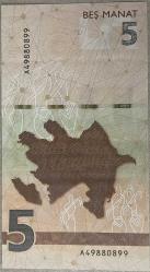 AZERBAYCAN 5 MANAT  ÇİL 2022.KAĞIT PARA