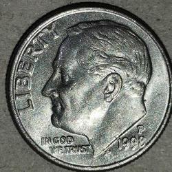 AMERİKA  1998 P  1 DIME  10 CENT