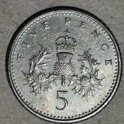 İNGİLTERE  1991  5  PENCE