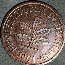ALMANYA 1991 F  2 PFENNIG