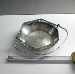 Antika Gümüş Kaplama Ajurlu Şekerlik