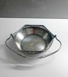 Antika Gümüş Kaplama Ajurlu Şekerlik