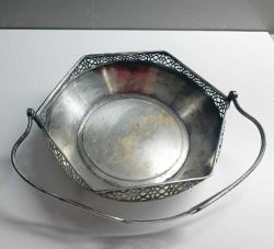 Antika Gümüş Kaplama Ajurlu Şekerlik