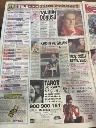 HÜRRİYET TELE VİZYON GÜNLÜK TV GAZETESİ DOĞUM GÜNÜ GAZETESİ - 22 EKİM 1992 -Adnan kahveci - bayan kahveci el üstünde - suna develioğlu- Seda Osman şov - silikonsuz asssolist- kadın şöförlerin derdi - talihin dönüşü - kadın ve silah - clınt eastwood- erkek güzeli sefil bilo - glenn close- bakan Türkan Akyol - mevsimlik defile - tükan akyol- üç amaçlı tencere - beymenin Ankara’daki 10. Yılı - sağlık danışmanı dr. Gündüz tezmen- psikolog dr. Muhteşem nejad- güzin abla - şahin araba - john goodman- altın kızlar - luke perry- sharon farrel- kelly mcgıllıs- pazartesi yalnızlığı - günün yıldızları - gece bülteni ve İngilizce haberler - gecenin sınırı pembe dizi - Nalan altınörs-