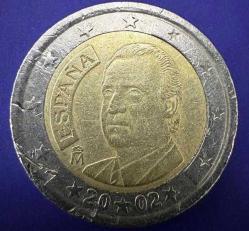 2 EURO MADENİ 2002 İspanya 2 Euro   (Resimdeki Ürün Gönderilecektir) (161)