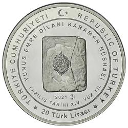 2021 Yılı Karaman Yunus Emre Türbesi Gümüş Hatıra Parası