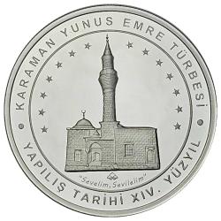 2021 Yılı Karaman Yunus Emre Türbesi Gümüş Hatıra Parası