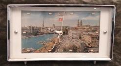 1950'LER KURMALI ALARMLI MASA SAATİ CAMINDA UFAK BİR ATIK VAR