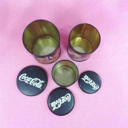 RETRO GÖRÜNÜMLÜ COCA-COLA 3 FARKLI BOY TENEKE KUTU SETİ