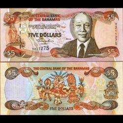 Bahamalar 5 dolar 2001 Çil / Nadir banknot kağıt para