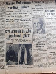 Cumhuriyet Gazetesi - 7 Ocak 1947 - bir başka örnek Nadir Nadi Başmakale - Demokrat Parti kurultayı bugün toplanıyor - Ulus gazetesinin başyazısı kurultay her yurtsever türk tarafından iftiharla selamlanmalıdır - İsmet İnönü'nün kurultaya geleceği haberleri teeyyüd ediliyor - Ankara'da Demokrat Parti büyük kongresi'nin Bu sabah toplanacağı yeni sinema binası fotoğraf - Ege tütün piyasası ve hükümetin görüşü - Mareşal Montgomery Moskova'da - Avrupa kıtası buzlar İçinde - boğazlar meselesi ile alakalı bir film - Kral Abdullah bu sabah iskenderun'a geliyor - Truman'ın Nutku barış antlaşmaları silahsızlanma ve atom davası - Maliye Bakanı Halit Nazmi Keşmir'in verdiği izahat - rakı fiyatlarını indirmek niçin doğru değildir sayın Başbakan Recep Peker 'e ithaf yazan Fahrettin Kerim Gökay - Mefharet Yıldırım ve Semiha Coşar İstanbul sinemasında - para filmi başrolde Azize Emir ve Mahmut Zülfikar Taksim sinemasında - Selanik Bankası - Yavuz Sultan Selim ağlıyor yazan Feridun Fazıl Tülbentçi