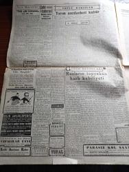 Cumhuriyet Gazetesi - 9 Aralık 1950 - kızıl Çin'e karşı Abidin Daver Başmakale - hür dünya tecavüz karşısında birleşti - Washington Konferansı dün sona erdi ve bir tebliğ neşredildi - 1951 yılı bütçesi dün meclise verildi - bütçenin masraf kısmı 1 milyar 272 milyon 630.333 lira olarak tespit edildi - Kore tugayımızın destanları kongre zabıtlarında geçti - dün gece uçakla gelen resimlerden tokyo'ya nakledilen Kahraman yaralılarımızdan Er Ali Sönmez hastanede Cumhuriyet okurken - kahramanların Kore'den mektupları - emniyet müdürlerinin dünkü toplantısı fotoğraf - Kore'deki yaralılar kahramanlık destanlarını anlatıyor harp muhabirimiz Faruk Fenik bildiriyor - Ali Ulvi karikatür - Milli Türk Talebe Birliği Kore şehitleri için bugün miting yapacak - oynaması yasak edilen Sana Rey veriyorum piyesi - Saraybosna takımı İstanbul ve Ankara'da 2 maç yapmak üzere geliyor - bu gece yapılacak boks maçları  - Nobel ödüllü Emily'nin ölümü yazan William Faulkner - suni kalple ilk tecrübe fotoğraf