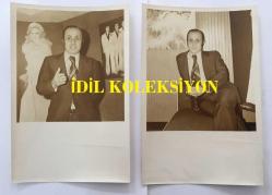 GAZİNOCULAR KRALI FAHRETTİN ASLAN'IN ORİJİNAL 2'Lİ FOTOĞRAF SETİ - 18 x 12 cm EBADINDA -  FAHRETTİN ASLAN ODASINDA KONUŞUP POZ VERİRKEN ÇEKİLMİŞ 2 FARKLI KARE