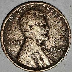 AMERİKA 1937   1 CENT  BUĞDAY CENT