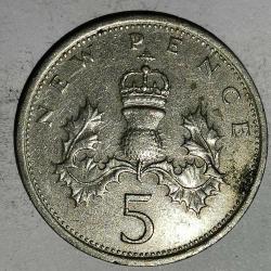İNGİLTERE  1975  5 PENCE