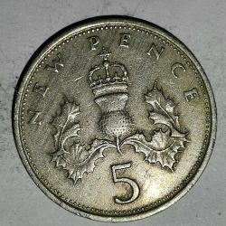 İNGİLTERE 1971  5 PENCE