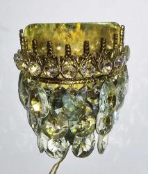 19342-ANTİKA PİRİNÇ KRİSTAL TAŞLI APLİK