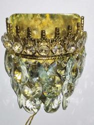 19342-ANTİKA PİRİNÇ KRİSTAL TAŞLI APLİK