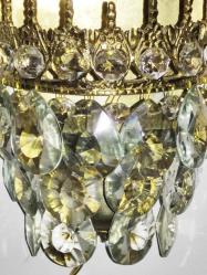 19342-ANTİKA PİRİNÇ KRİSTAL TAŞLI APLİK