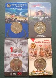 LOT.14 » Hatıra paralar 4 adet Kendi Özel Tanıtım kitinde