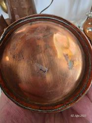 AVRUPA FLAMAN TARZI EL İŞİ PİRİNÇ SÜSLEMELİ BAKIR ÇAY KAHVE TAKIMI VABELUX DAMGALI