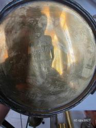 AVRUPA FLAMAN TARZI EL İŞİ PİRİNÇ SÜSLEMELİ BAKIR ÇAY KAHVE TAKIMI VABELUX DAMGALI