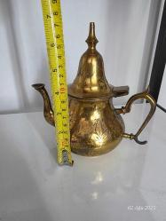 VİNTAGE KALEM İŞCİLİKLİ PİRİNÇ DEMLİK KAHVE POTU