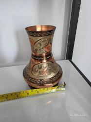 ERZİNCAN İŞİ BAKIR SÜSLÜ VAZO 16 CM