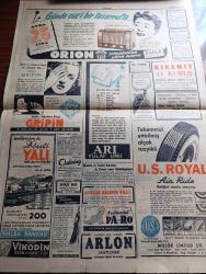 Cumhuriyet Gazetesi - 22 Kasım 1950 - general Bradley'in tavzihi yazan Abidin Daver Başmakale - tugayımız Kore'de çetecilere karşı amansız bir savaşa girişti fotoğraf - Demokrat Parti ve CHP meclis grupları toplantısı - Ulaştırma Bakanı Seyfi kurtbek makamında fotoğraf- Langa bostanında büyük bir talebe yurdu kurulacak - Ali Ulvi karikatür - boks takımı İtalya'da mağlup oldu - Ermeni ruhanileri'nin toplantısı fotoğraf - sarhoşluk yazan Burhan Felek - Karanlık Oda Yazan Peride Celal Yazı Dizisi - Zamba filmi Beyoğlu alkazar Şehzadebaşı Ferah ve Pangaltı yeni sinemada - Paris'te fuhuşu men eden kanun ne gibi neticeler doğurdu - Lady Hamilton filmi Yıldız sinemasında - Kore'den resimler - Kore'den türkiye'dekilere mektup - Türkiye'den kore'dekilere mektup - şehir tiyatrosunda dün akşamki çay fotoğraf - Orion Radyoları - Gripin - U.S. Royal lastikleri - Arlon Saatleri - Çin'deki mukavemet hareketi - ucuz ve portatif evler -Mardin milletvekili Kemal Türkoğlu  Kore yardımı için gensoru verdi