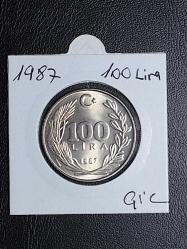 1987 YILI MADENİ 100 LİRA  ÇİL (NİKEL ) TCM 0305