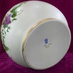 VINTAGE İMZALI EL BOYAMA ÇİÇEKLER RESİMLİ KÜP FORMLU SÜMERBANK PORSELEN VAZO