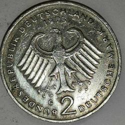 ALMANYA 1979 G  2 MARK HATIRA Theodor Heuss. Federe Cumhuriyet 20. yıl dönümü (1949 - 1969)