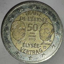 ALMANYA    2013 D    2 EURO  HATIRA  50. Yıldönümü - Elysée Antlaşması'nın İmzalanması