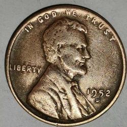 AMERİKA 1952 D       1 CENT BUĞDAY CENT