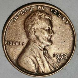 AMERİKA 1953 D       1 CENT BUĞDAY CENT