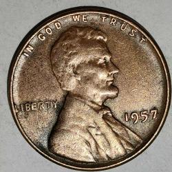 AMERİKA 1957        1 CENT BUĞDAY CENT