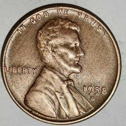 LOT.10 » AMERİKA 1958 D        1 CENT BUĞDAY CENT