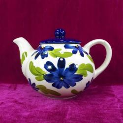 VINTAGE EL BOYAMA ÇİÇEKLER RESİMLİ SERAMİK DEMLİK