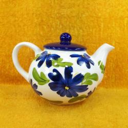 VINTAGE EL BOYAMA ÇİÇEKLER RESİMLİ SERAMİK DEMLİK