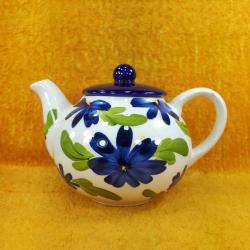 VINTAGE EL BOYAMA ÇİÇEKLER RESİMLİ SERAMİK DEMLİK