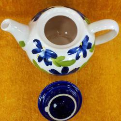 VINTAGE EL BOYAMA ÇİÇEKLER RESİMLİ SERAMİK DEMLİK