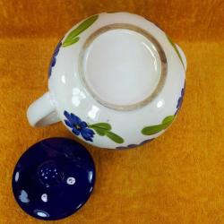 VINTAGE EL BOYAMA ÇİÇEKLER RESİMLİ SERAMİK DEMLİK