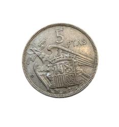 1957 ispanya 5 ptas madeni para ÇT