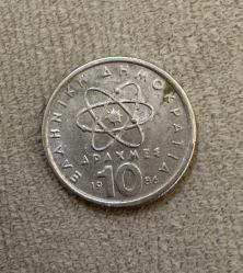 1986 yunanistan 10 drahmi madeni para ÇT