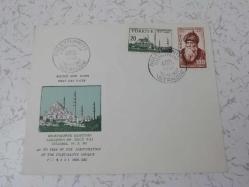 1957 Süleymaniye Camii'nin Açılışının 400. yıldönümü İLK GÜN damgalı  FDC - PTT MOBD yapımı