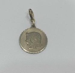 Antika Altın Dolgu Kız Çocuğu Sülietli Charm Kolye Ucu 1944