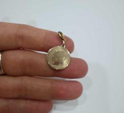 Antika Altın Dolgu Kız Çocuğu Sülietli Charm Kolye Ucu 1944